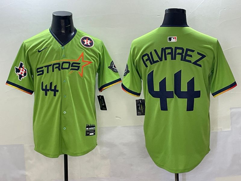 Men Houston Astros #44 Alvarez Green three generations Joint Name 2025 Nike MLB Jersey style 8->houston astros->MLB Jersey